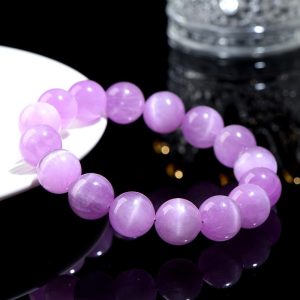 Ice-like Cat's Eye Spodumene Purple Bracelet Natural Waxy