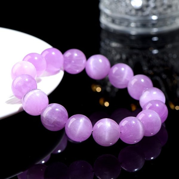 Ice-like Cat's Eye Spodumene Purple Bracelet Natural Waxy