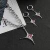 New Irregular Star Necklace Ring Earrings Niche Design Jewelry Set