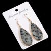 Natural Stone Semi-precious Stone Flat Drop-shaped Semi-precious Stone Eardrops 22x45mm