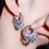 Circle Drop Zircon Tassel Fairy Earrings