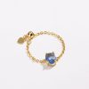 New Copper-plated Gold Oval Stretch Ring For Women