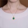 Fashion Natural Amazonite Oval Pendant Necklace