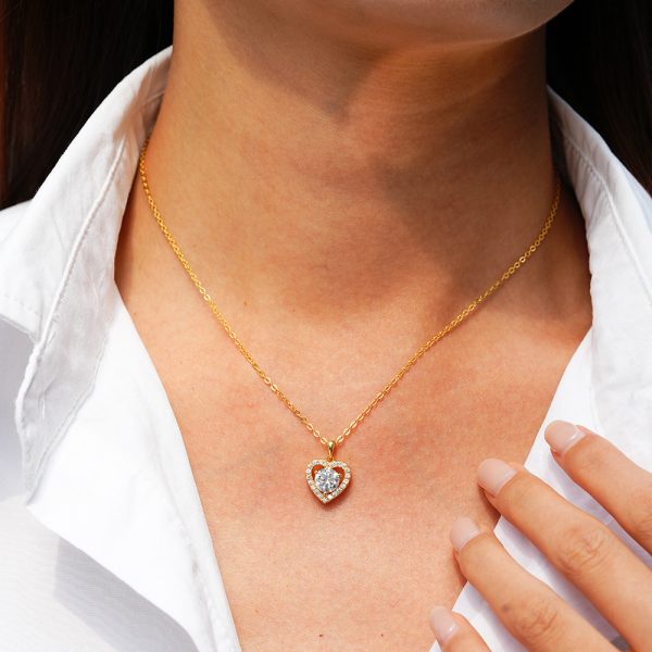 Heart Clavicle Chain Pendant Moissanite Ladies