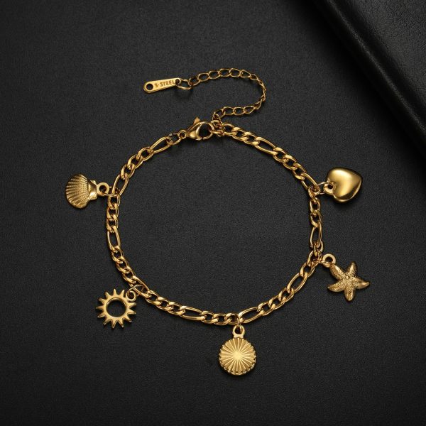 Shell Charm Star INSPIRA Sun Stainless Steel Bracelet
