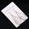 Natural Stone Semi-precious Stone Flat Drop-shaped Semi-precious Stone Eardrops 22x45mm