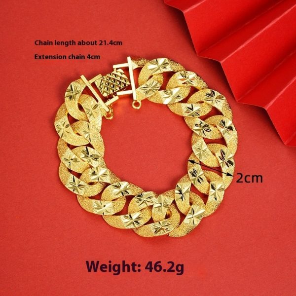 Men's Copper-plated Gold Carven Design Starry Bracelet