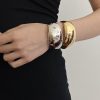 Niche Wide Metal Curved Glossy Bracelet Light Luxury High Sense