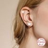 S925 Sterling Silver Compact Mini Geometric Heart-shaped Star Moon Set Ear Studs