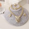Diamond-studded Spider Mask Necklace Earrings Jewelry Four-piece Set
