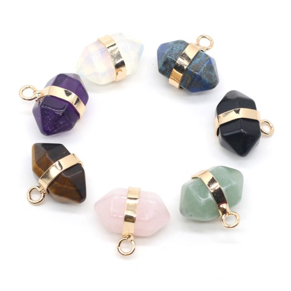 Natural Stone Pillar Pendant Jewelry Accessories