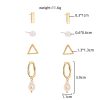 Simple and versatile geometric stud earrings set INS wind versatile daily set stud earrings