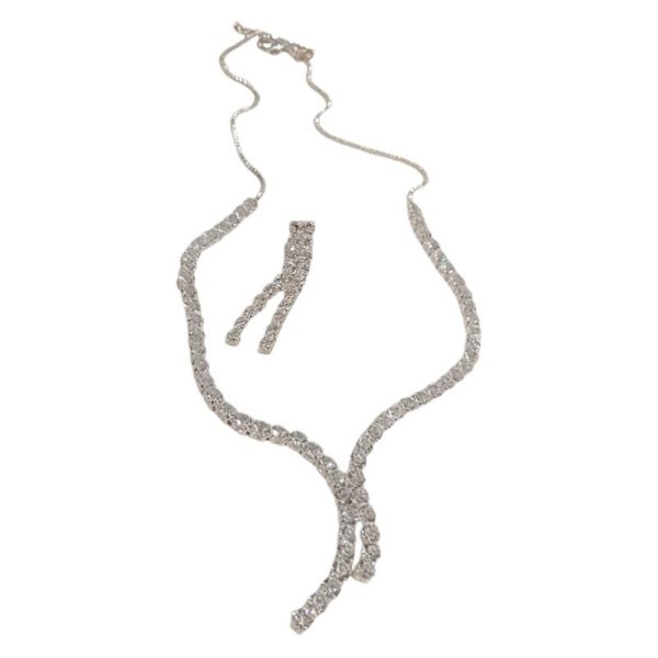Long Fringe Necklace Two-piece Earrings Set