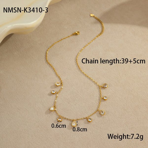 Multicolor Zircon Tassel Pendant Necklace