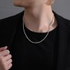 Sterling Silver Necklace Men's Hemp Rope Chain Long Sweater Chain Single Chain