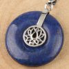Natural Crystal Lotus Safety Buckle Pendant Multicolor Crystal Necklace