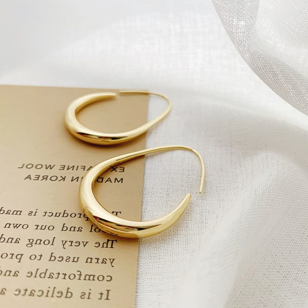 Drop Shape Pendant Metal Big Circle Earrings Geometry