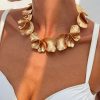 Fashion Pleated Texture Flower Necklace Unique Design