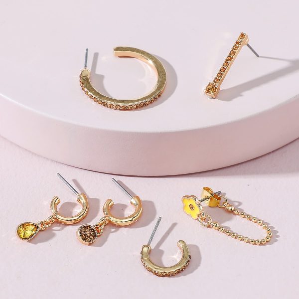 European And American Asymmetric Stud Earrings Set