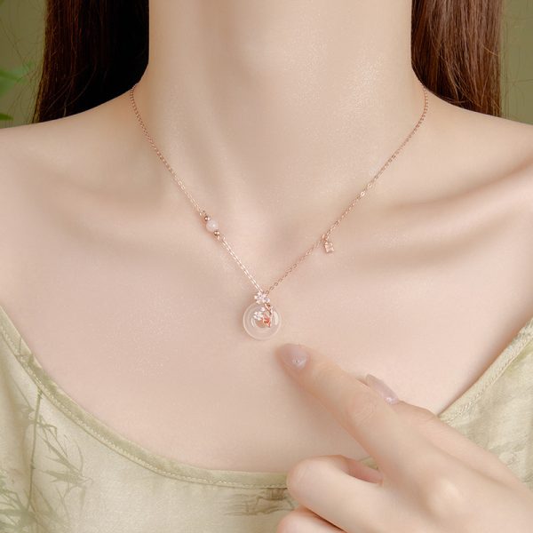 Koi Peace Buckle Necklace Women's Sterling Silver Pendant