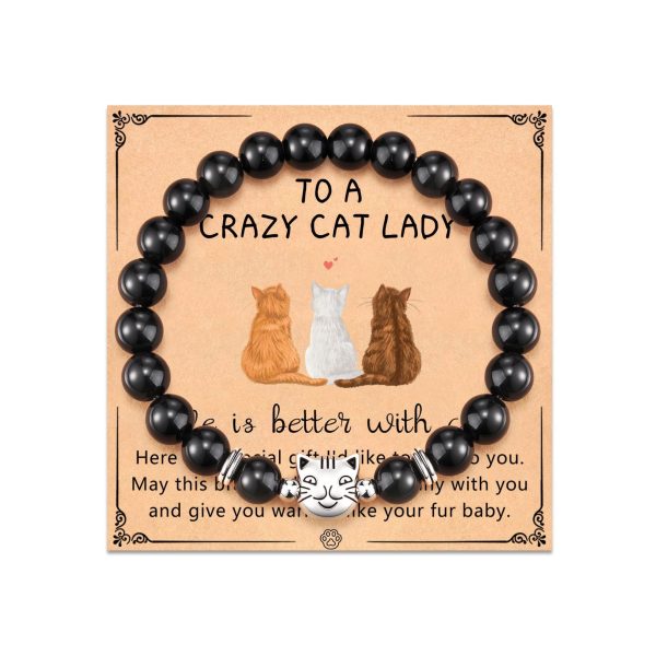 Fashion Jewelry Natural Stone Cat Bracelet Black Magnet Tiger Spot Bracelet