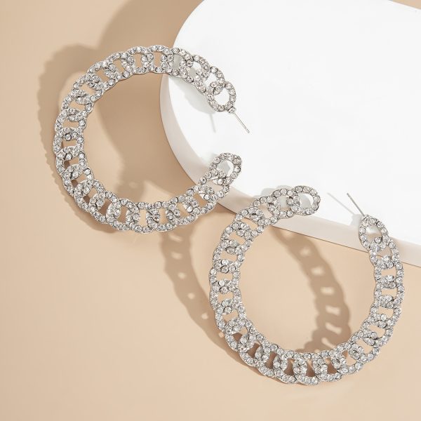 Female Exaggerated Retro Style Big Circle Earrings