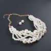 Ornament Exaggerated Woven Clavicle Chain Elegant Necklace Earrings