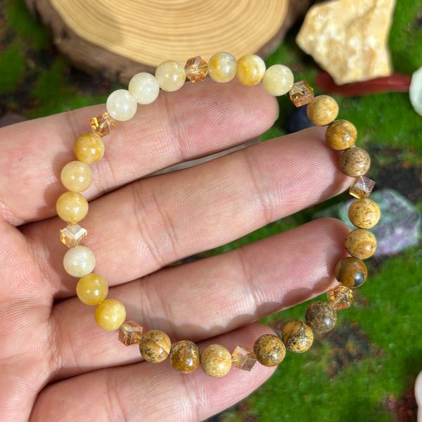 Handmade Map Stone Citrine Beaded Bracelet
