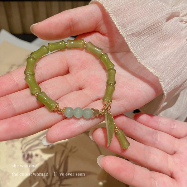 Chinese Style Bamboo Leaf Bracelet For Women