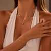 Double-layer Six-pointed Star Rhinestone Pearl Stainless Steel Necklace 18K Gold Plating Ins Design Sense