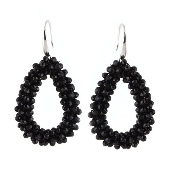 Drop-shaped Glass Crystal Earrings