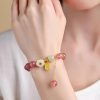 Hetian Jade Peach Blossom Strawberry Quartz Bracelet Girls' Crystal Bracelet
