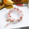 Simple Strawberry Quartz Zircon Bracelet For Women