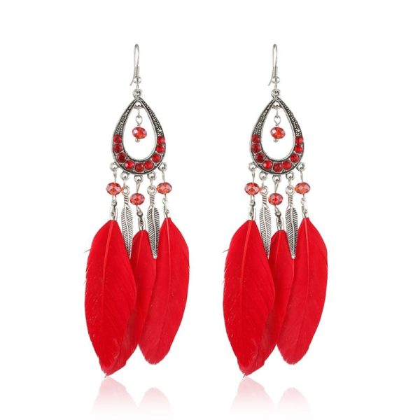 Women's Drop-shaped Feather Earrings Jewelry