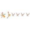 Simple Green Zircon Stud Earrings Set Four Piece Combination Jewelry