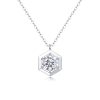 Silver Necklace Moissanite Geometric Pendant Fashion