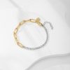 Women's Gold-plated Exquisite Minority All-match Simple Gold And Silver Stitching Bracelet