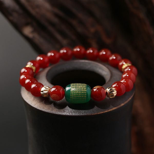 Red Agate Guanyin Bracelet Edge Rosary