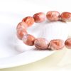 Natural Cherry Agate Barrel Shaped Bead Bracelet