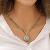 Stone Pendant Elastic String Men's And Women's Necklaces Seaside Beach Style