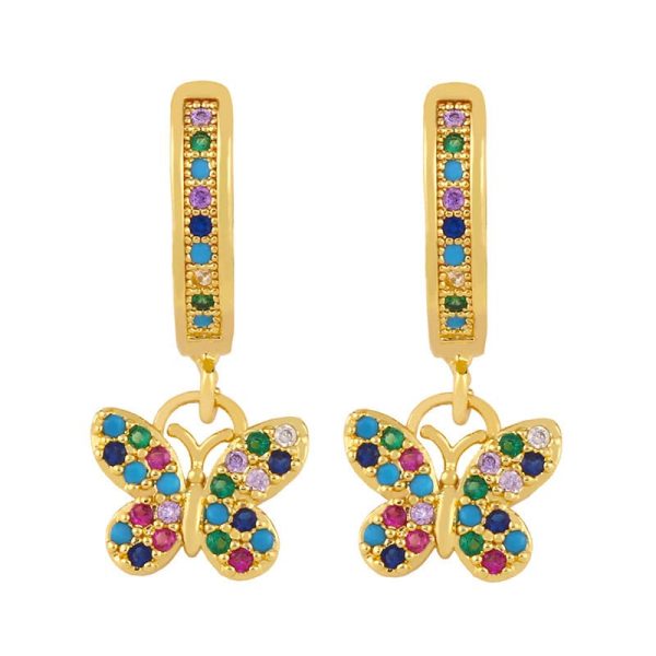 New Fashion Brass Micro Set Zircon Earrings