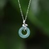 Women Peace Buckle Gold And Silver Necklace
