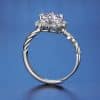 S925 Sterling Silver Flowers Four-claw Moissanite Ring