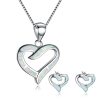 Peach Heart Necklace Ear Stud Accessories Set