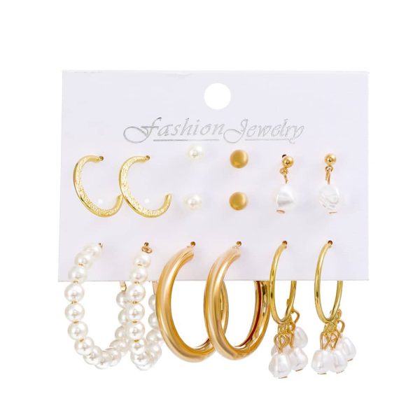 Butterfly Pearl Earring Set Combination Fashion