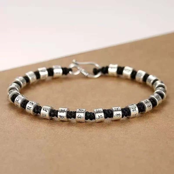 Six Words Mantra Carrying Strap Male Laid-back Bracelet Female Personality