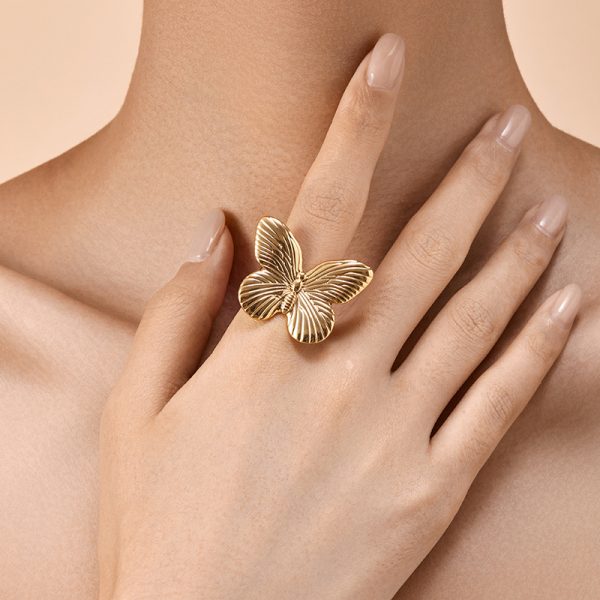 Butterfly Animal Element Exaggerated Personalized Copper Plating Finger Ring