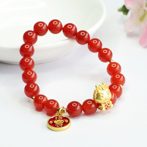 Year Of Birth Red Agate Zodiac Dragon Bracelet