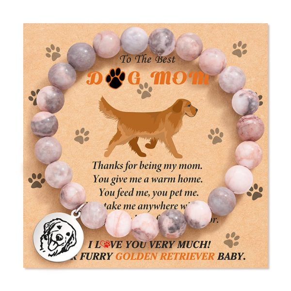 Puppy Pendant Stainless Steel Round Board Bracelet