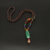 Retro Ethnic Sweater Chain Long Wooden Pendant